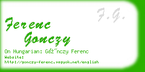 ferenc gonczy business card